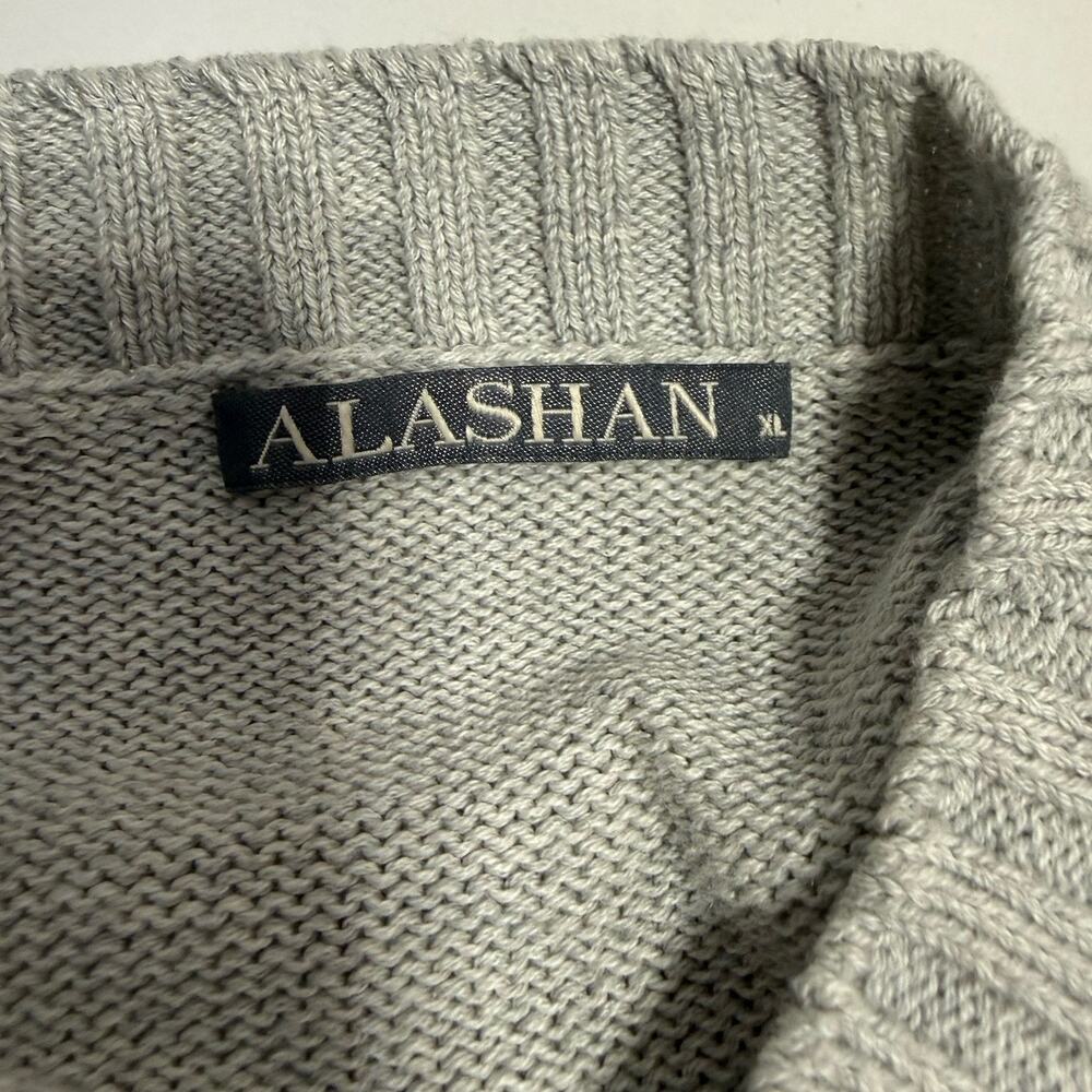 Alashan PEACE Cotton Cashmere Pullover Crew Sweater Women XL Gray Long Sleeve - Picture 7 of 10
